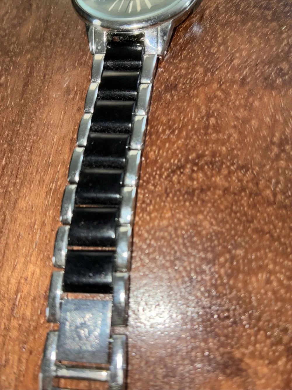 Anne Klein Black and Silver Round Dial Bracelet Watch